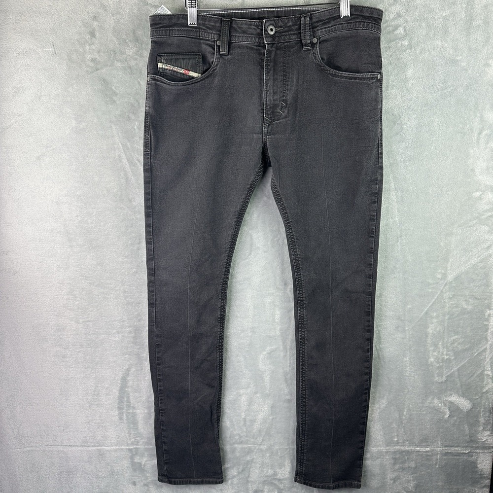 Diesel Thavar JoggJeans Men's 32x30 Black Slim Tapered Stretch Denim Jeans